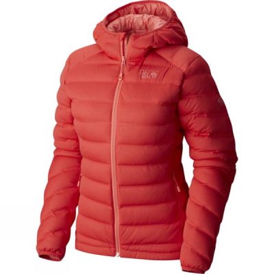 Chaquetas Mountain Hardwear Stretch Down Hooded Mujer - Rojas - Chile NXU148296